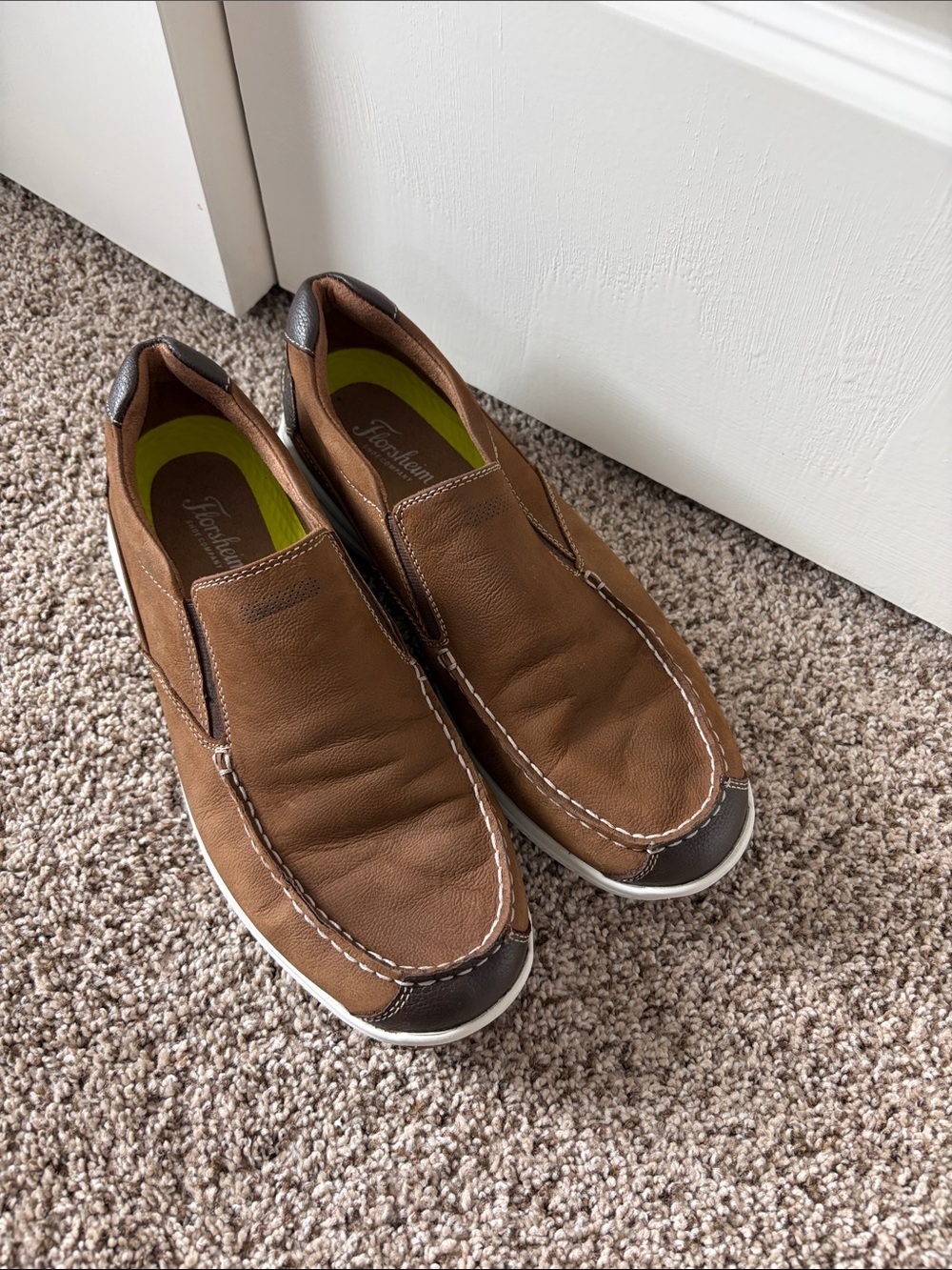 Brown Leather Slip-On Loafers